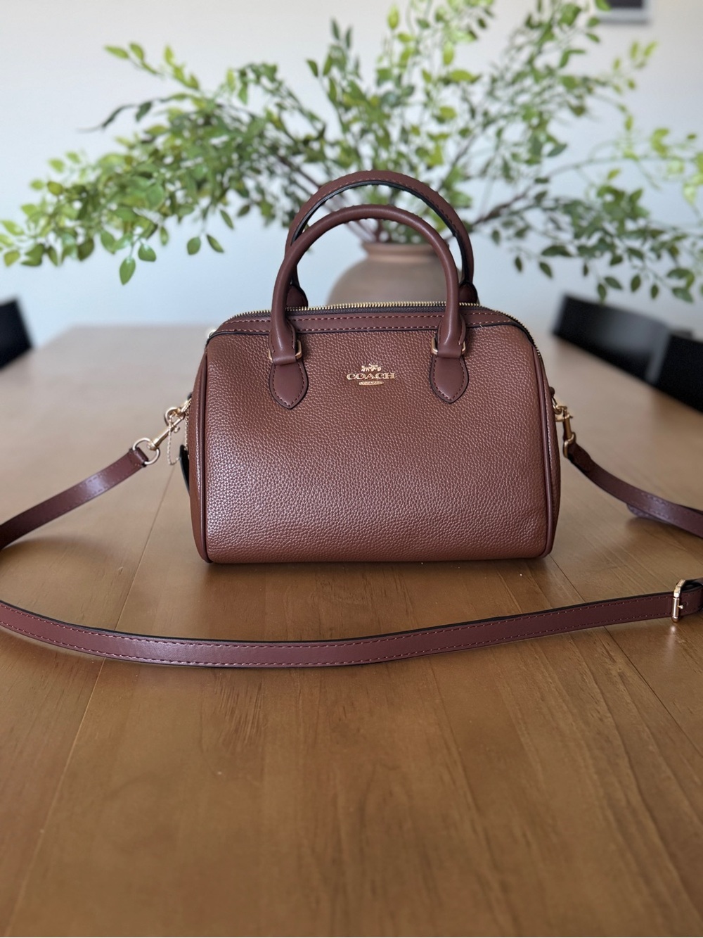 Coach Brown Leather Rowan Satchel - Picture 2 of 4